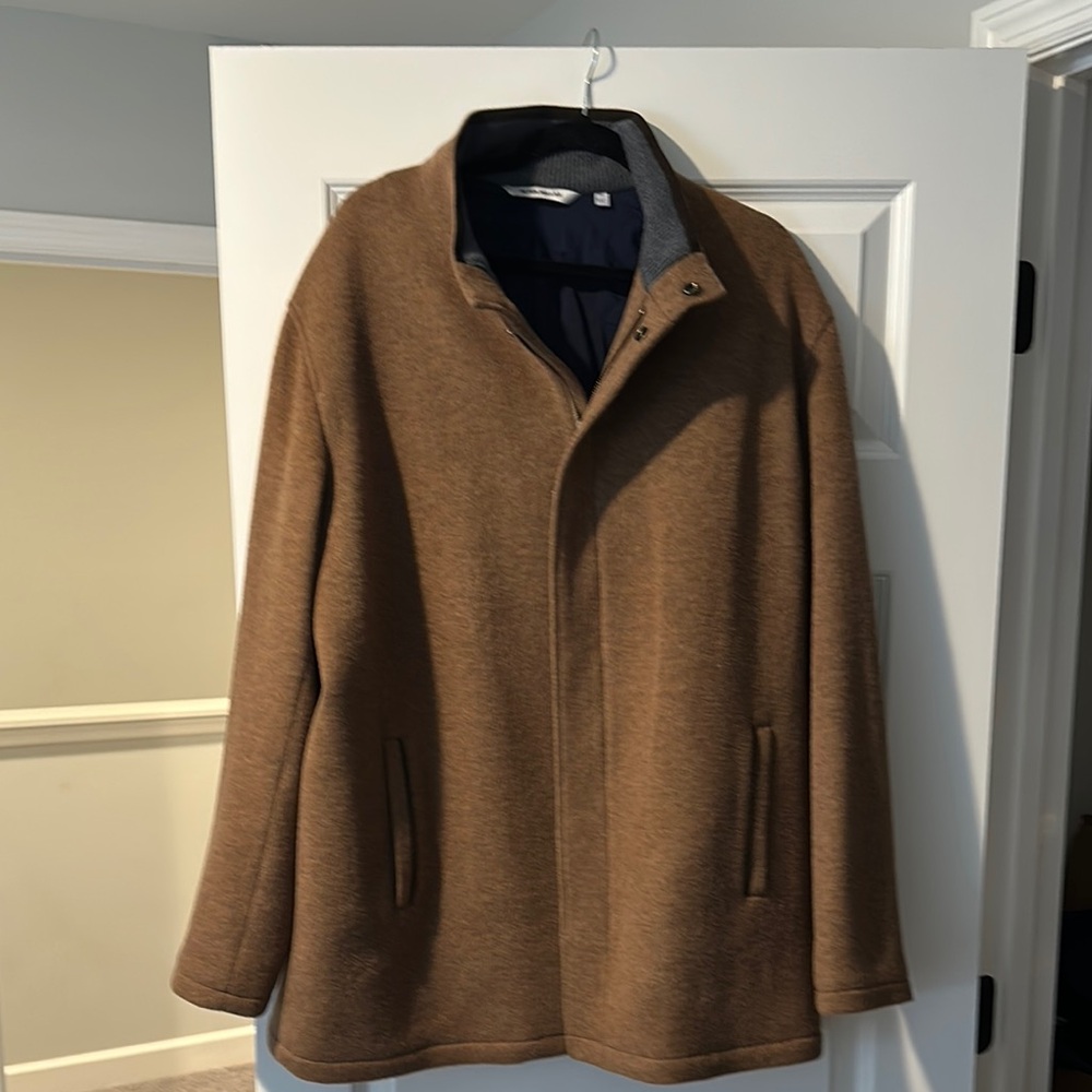 Peter Millar Brown Coat with Navy Interior